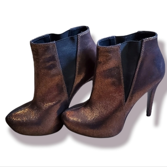 Rock & Republic Shoes - ROCK & Republic Bronze Metallic High Heel Platform Ankle Boot
